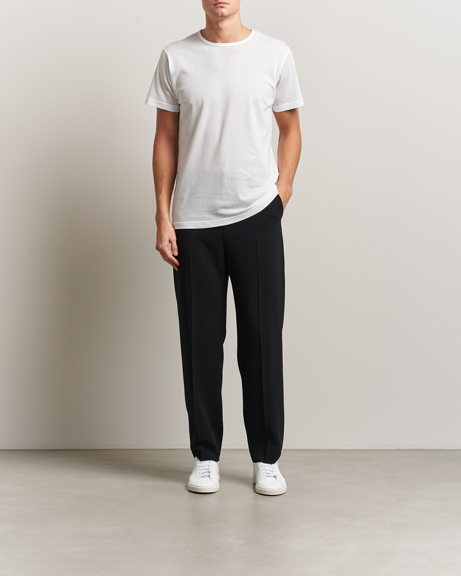 Mies | T-paidat | Sunspel | Cellular Underwear T-Shirt White