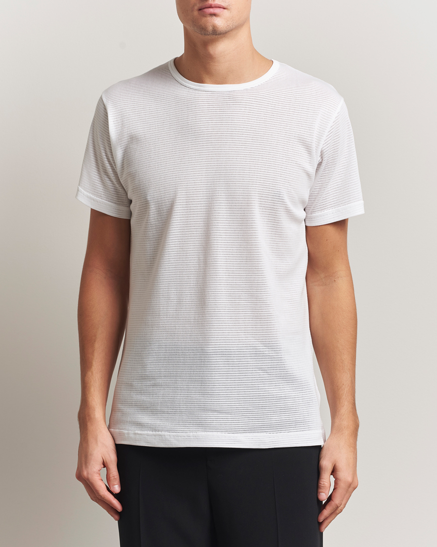 Mies | T-paidat | Sunspel | Cellular Underwear T-Shirt White
