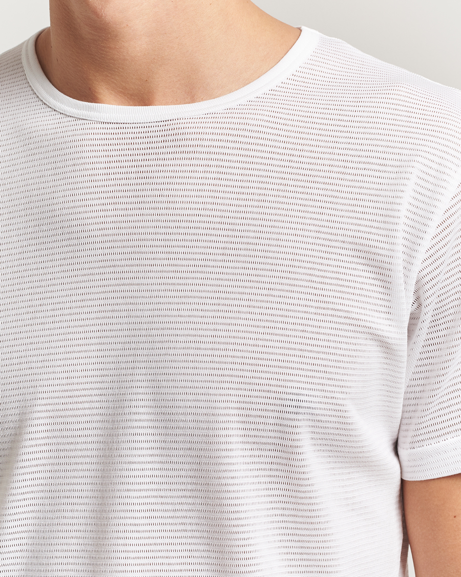 Mies | T-paidat | Sunspel | Cellular Underwear T-Shirt White