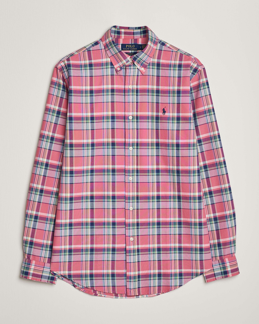 Mies | Kauluspaidat | Polo Ralph Lauren | Custom Fit Oxford Checked Shirt Pink/Blue