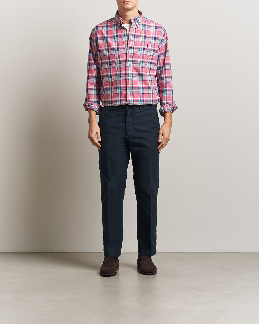 Mies | Kauluspaidat | Polo Ralph Lauren | Custom Fit Oxford Checked Shirt Pink/Blue