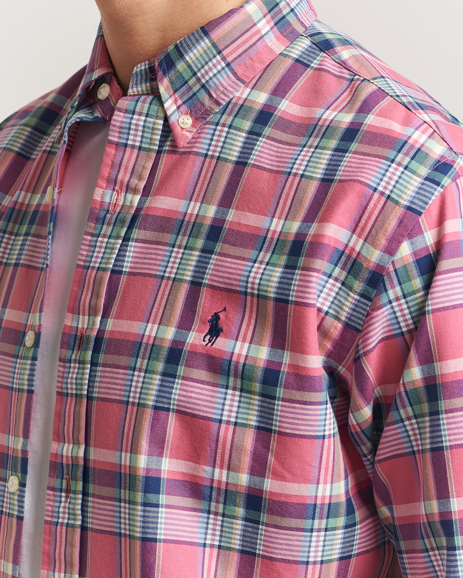 Mies | Kauluspaidat | Polo Ralph Lauren | Custom Fit Oxford Checked Shirt Pink/Blue