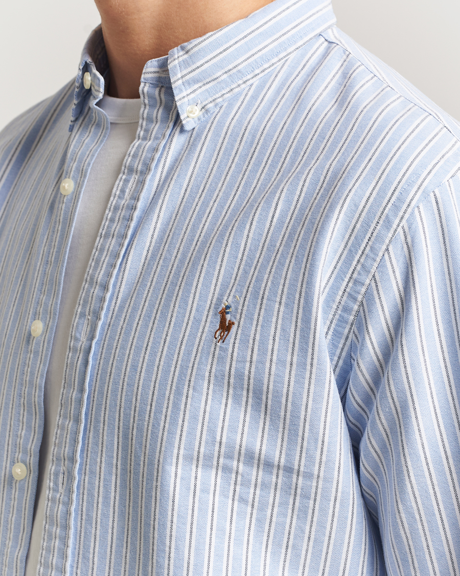 Mies | Kauluspaidat | Polo Ralph Lauren | Slim Fit Oxford Striped Shirt Light Blue/White