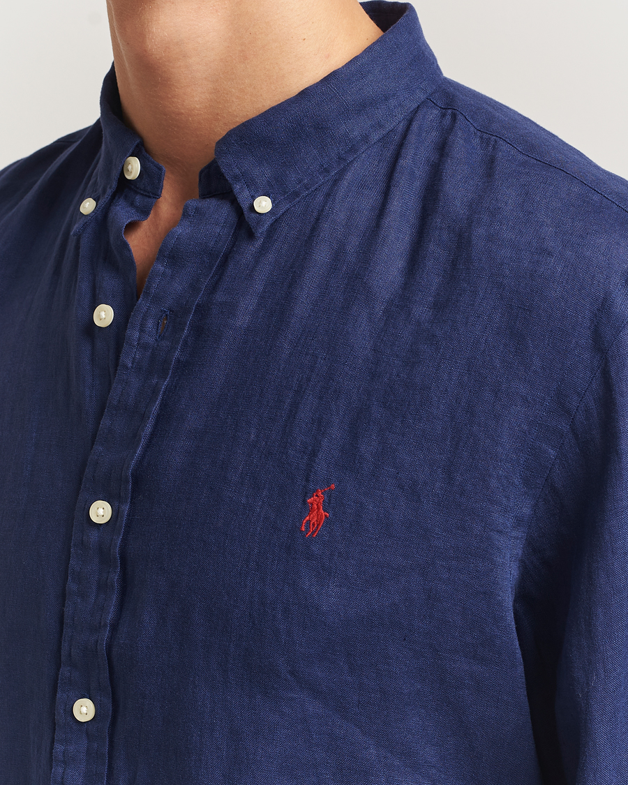 Mies | Kauluspaidat | Polo Ralph Lauren | Slim Fit Linen Shirt Navy