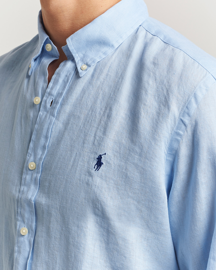 Mies | Kauluspaidat | Polo Ralph Lauren | Custom Fit Linen Shirt Office Blue