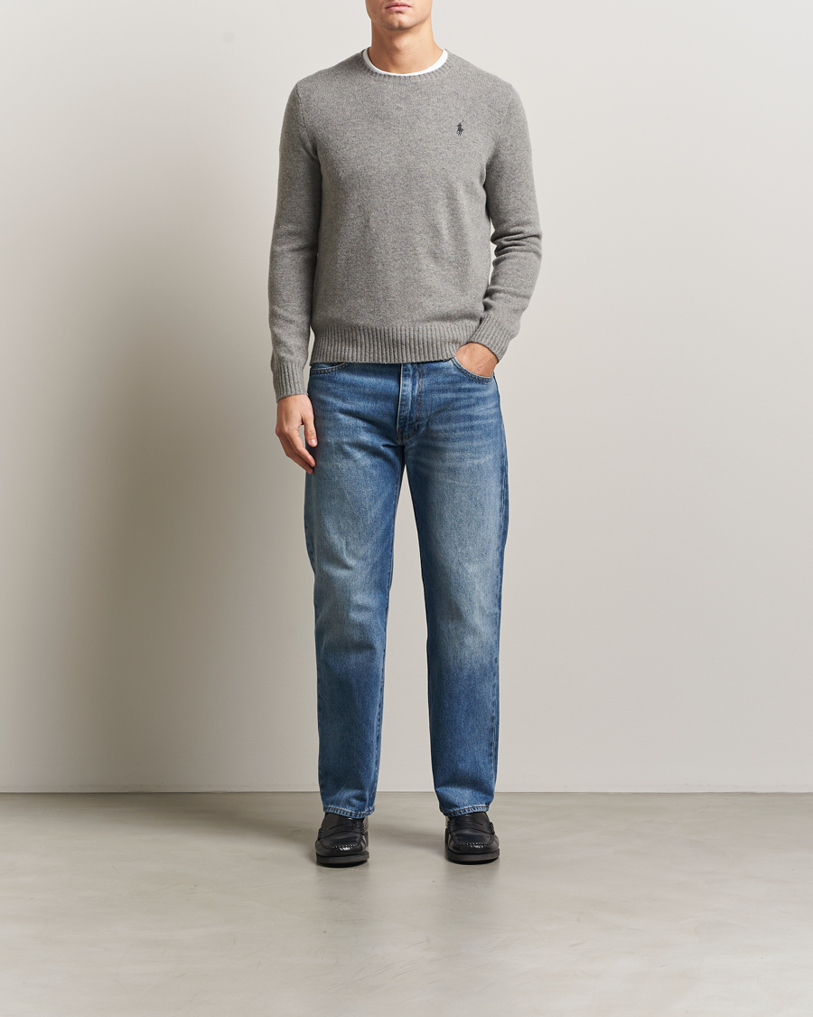 Mies | Puserot | Polo Ralph Lauren | Wool/Cashmere Crew Neck Fawn Grey Heather