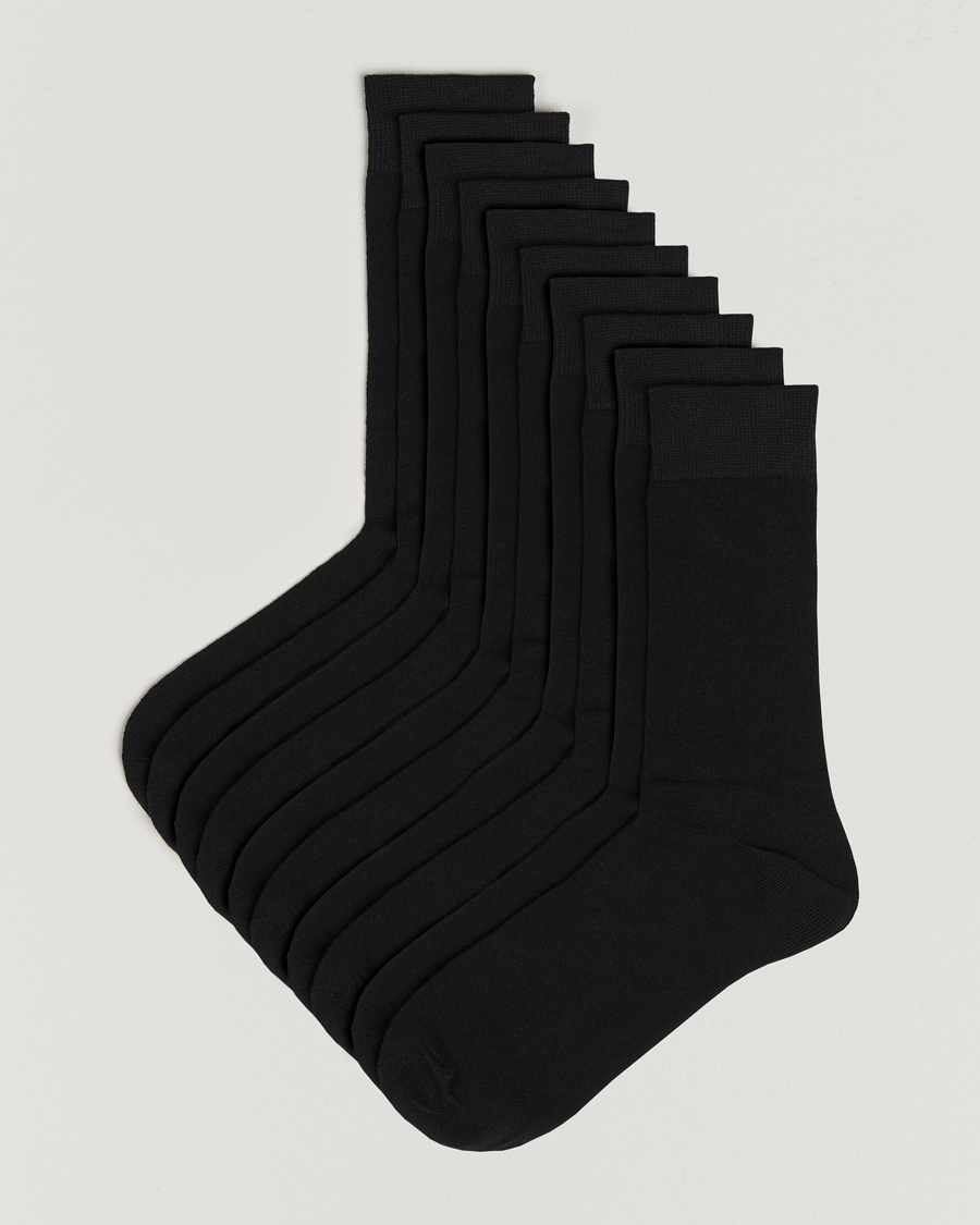 Mies | Alusvaatteet | Care with Carl | 10-Pack Solid Cotton Socks BLACK