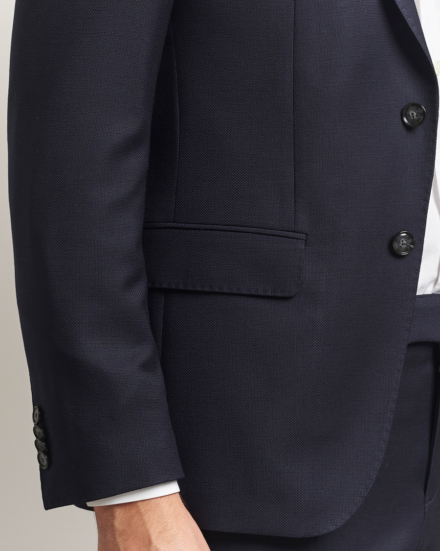 Mies | Puvut | BOSS BLACK | Huge Structured Wool Suit Dark Blue