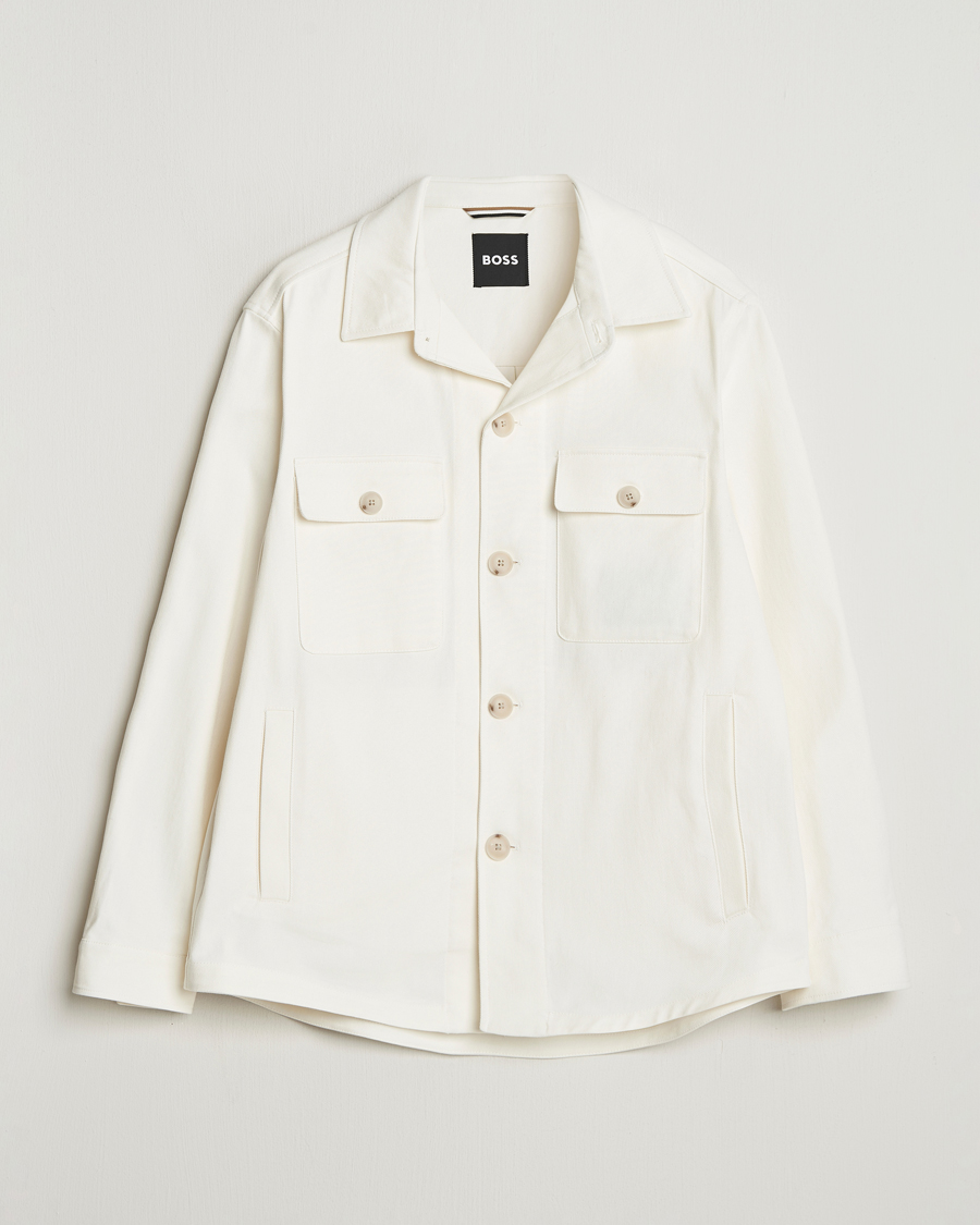 Mies | Kauluspaidat | BOSS BLACK | Carper Cotton Twill Overshirt Natural