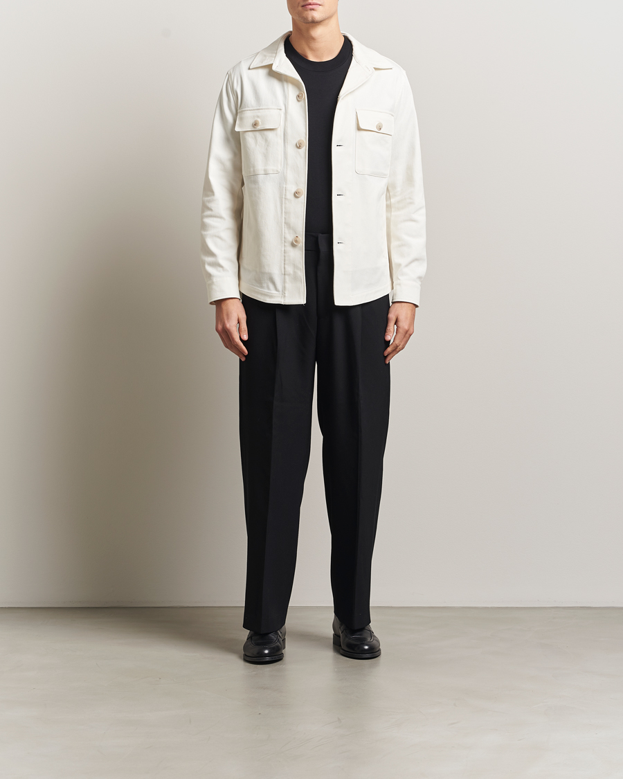Mies | Kauluspaidat | BOSS BLACK | Carper Cotton Twill Overshirt Natural
