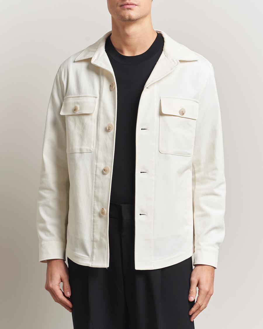 Mies | Kauluspaidat | BOSS BLACK | Carper Cotton Twill Overshirt Natural