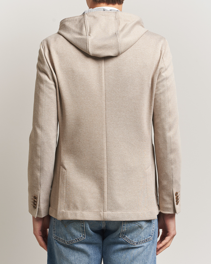 Mies | Pikkutakit | BOSS BLACK | Hanry Hooded Jersey Blazer Dark Beige