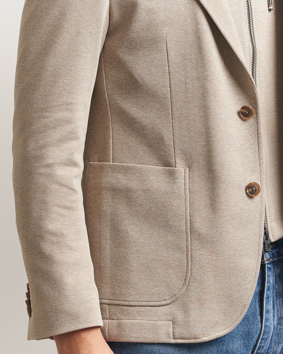 Mies | Pikkutakit | BOSS BLACK | Hanry Hooded Jersey Blazer Dark Beige