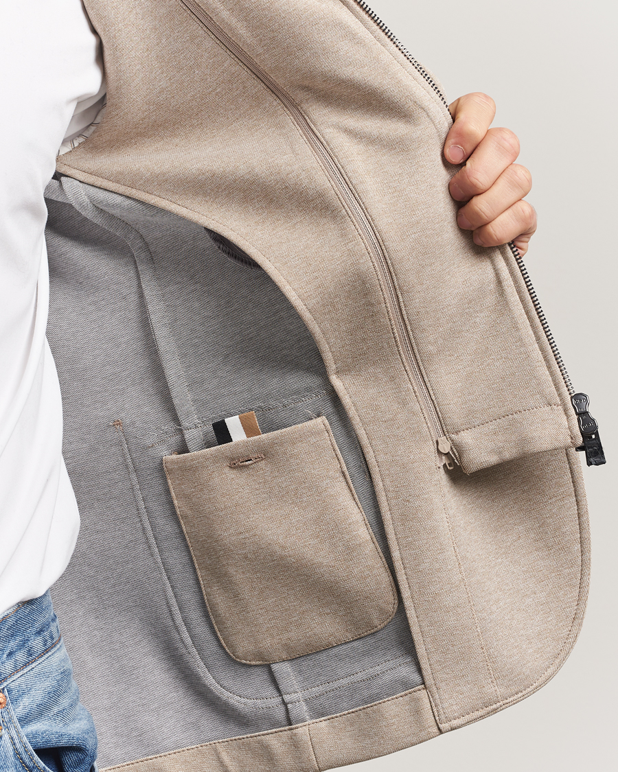 Mies | Pikkutakit | BOSS BLACK | Hanry Hooded Jersey Blazer Dark Beige