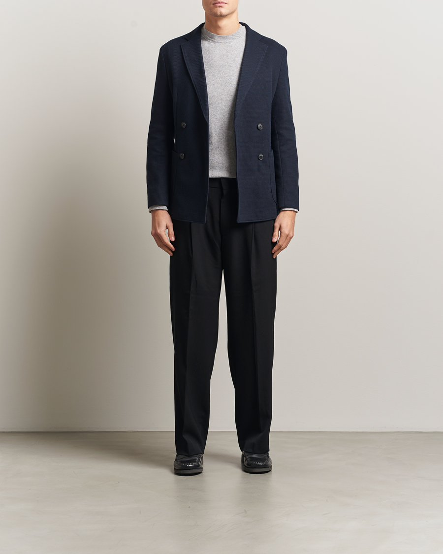 Mies | Pikkutakit | BOSS BLACK | Hanry Jersey Double Breasted Blazer Dark Blue