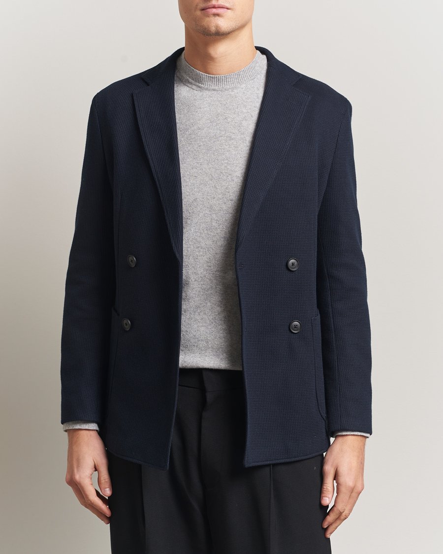 Mies | Pikkutakit | BOSS BLACK | Hanry Jersey Double Breasted Blazer Dark Blue