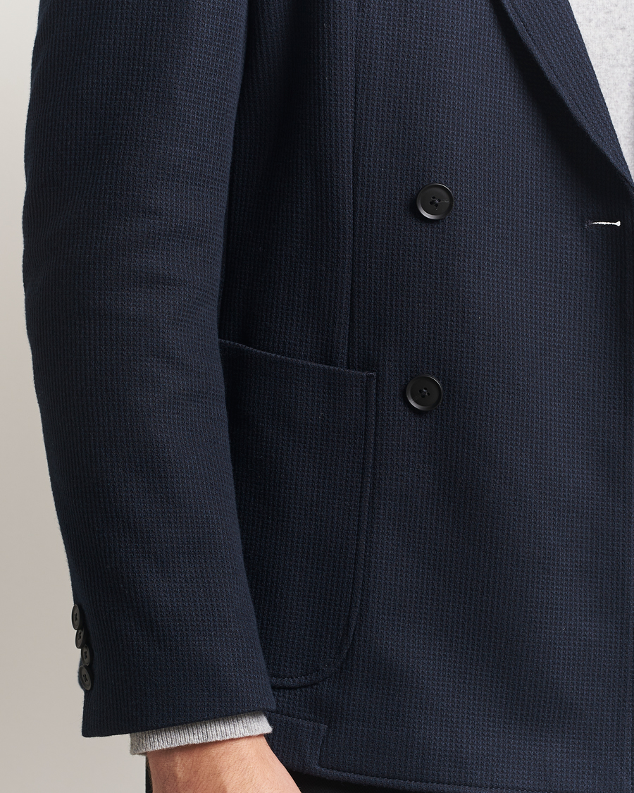 Mies | Pikkutakit | BOSS BLACK | Hanry Jersey Double Breasted Blazer Dark Blue