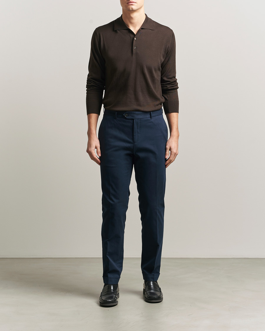 Mies | Housut | BOSS BLACK | Genius Cotton Trousers Dark Blue