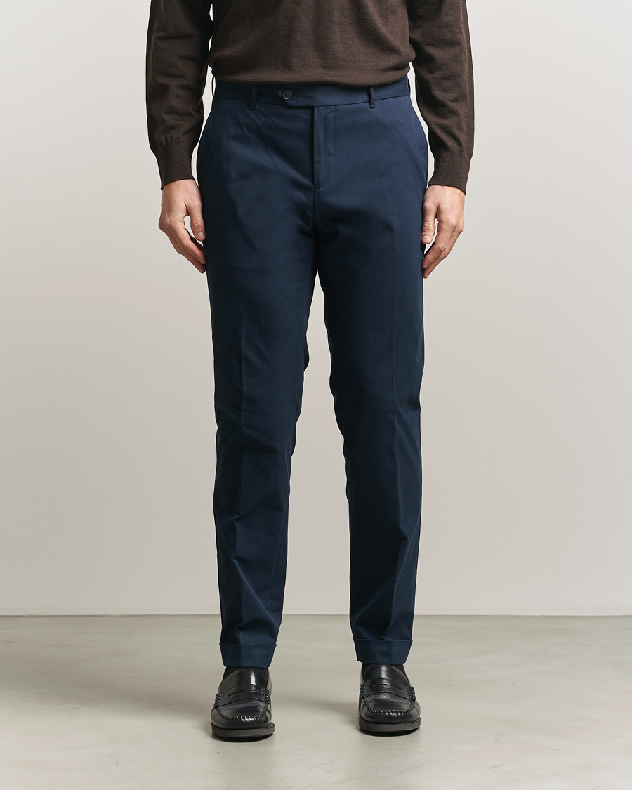 Mies | Housut | BOSS BLACK | Genius Cotton Trousers Dark Blue