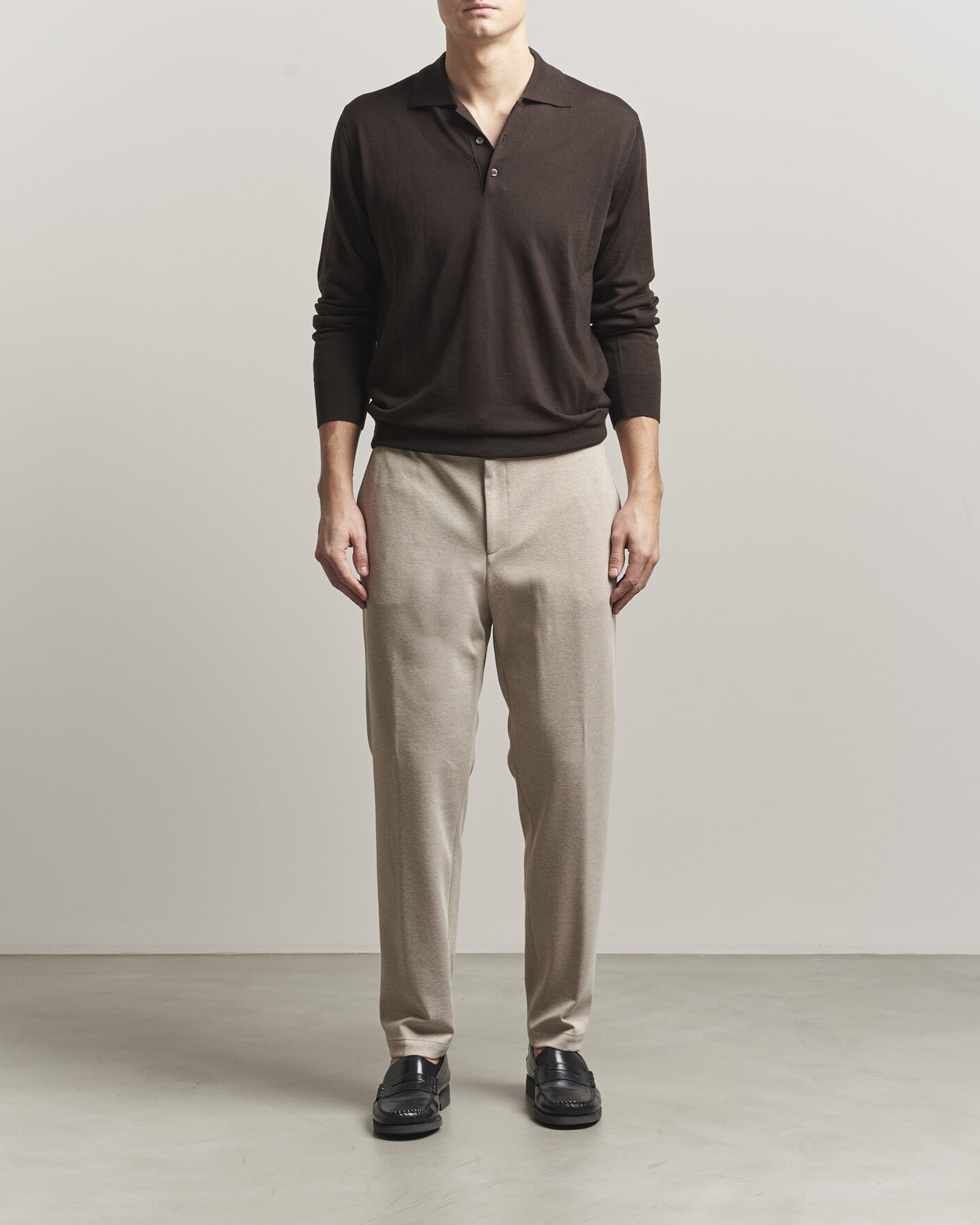 Mies | Housut | BOSS BLACK | Perin Jersey Drawstring Trousers Dark Beige
