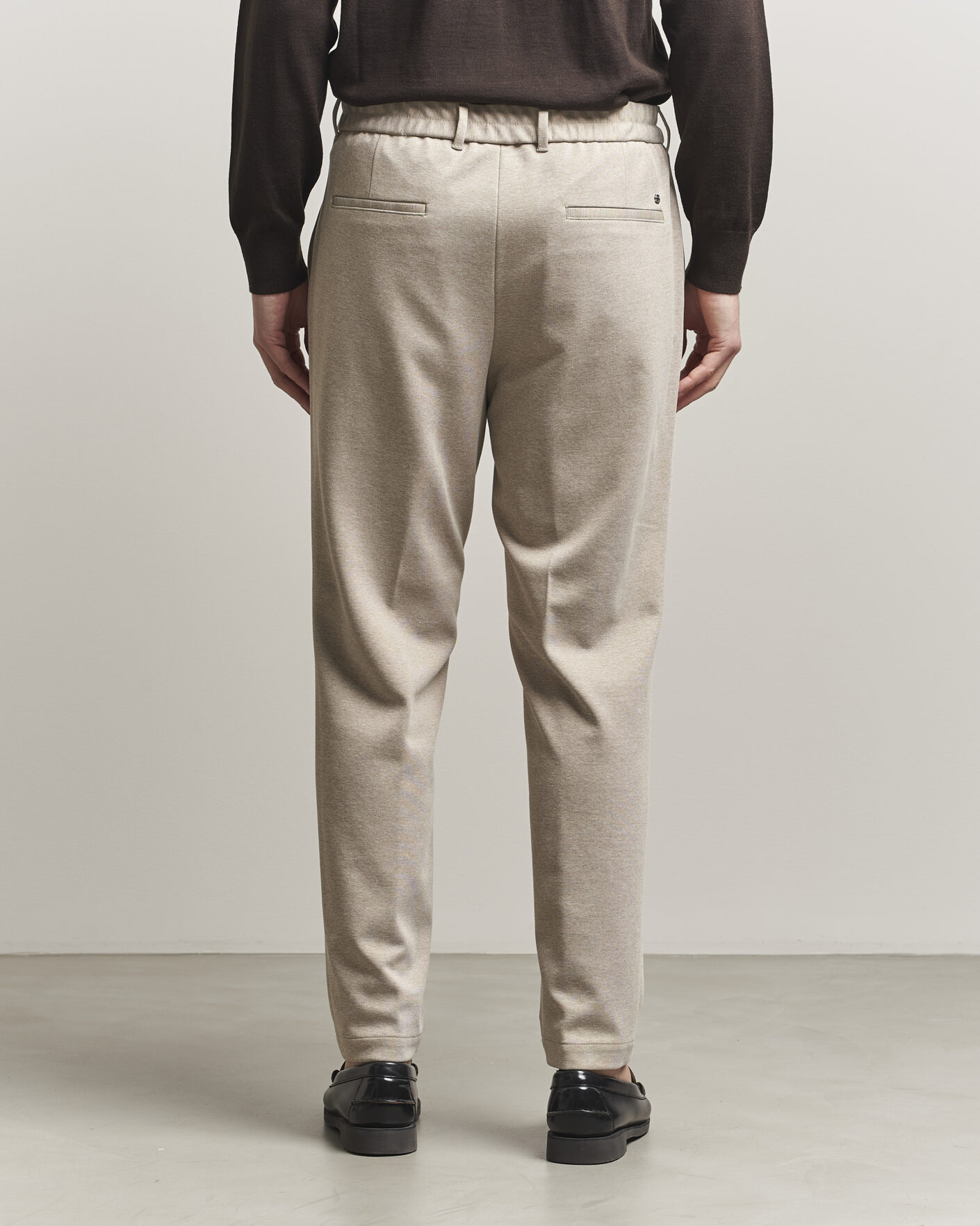 Mies | Housut | BOSS BLACK | Perin Jersey Drawstring Trousers Dark Beige