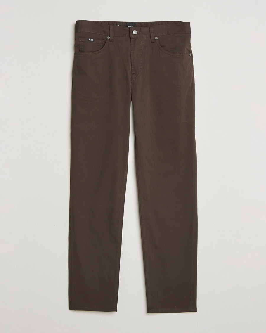 Mies | Housut | BOSS BLACK | Re.Maine Cotton 5-Pocket Pants Dark Brown
