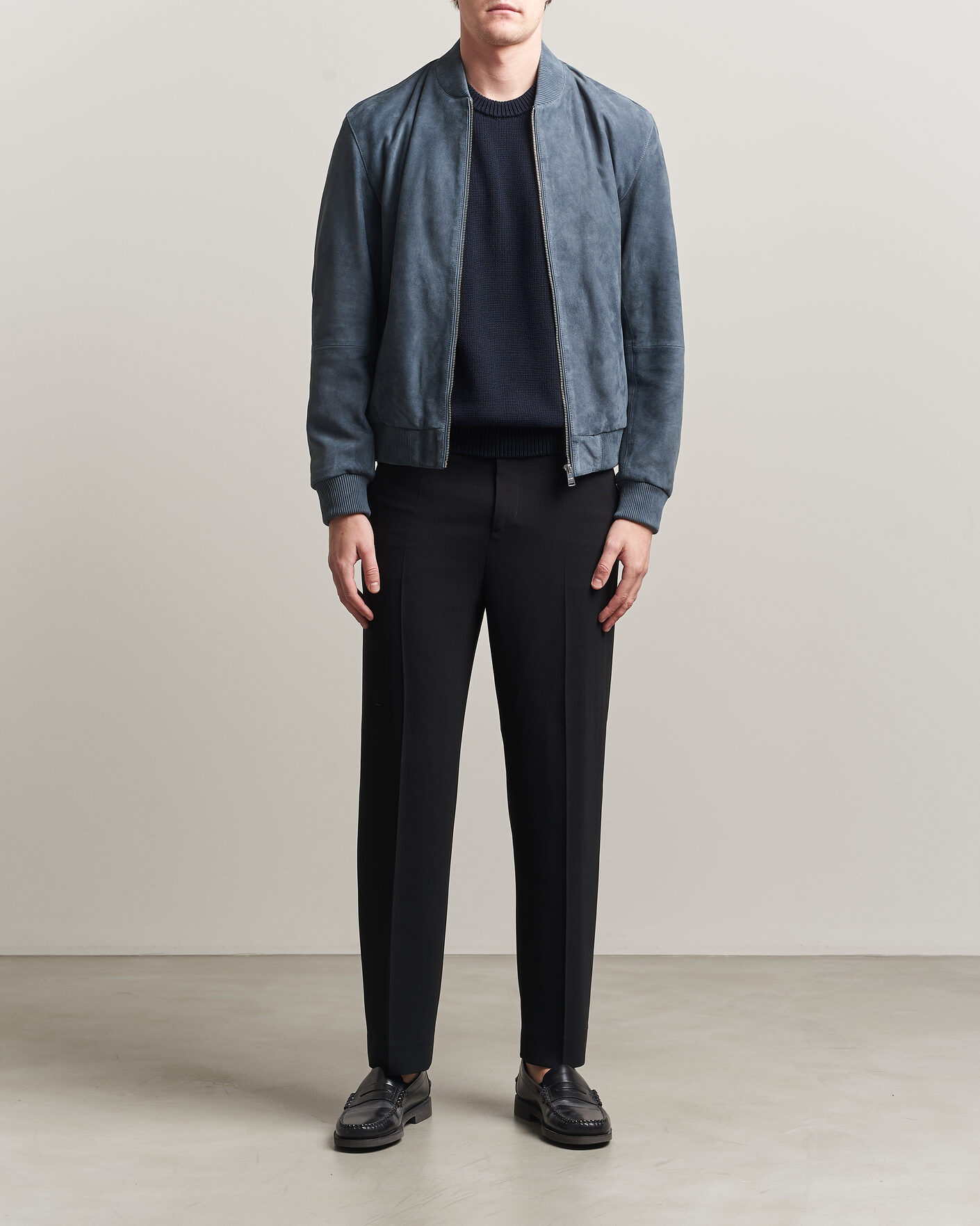 Mies | Takit | BOSS BLACK | Muller Suede Jacket Open Blue