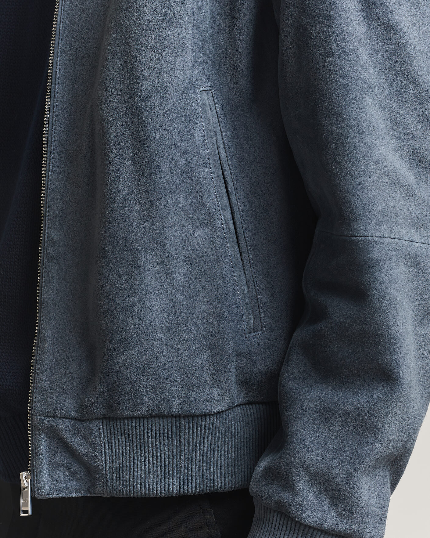 Mies | Takit | BOSS BLACK | Muller Suede Jacket Open Blue