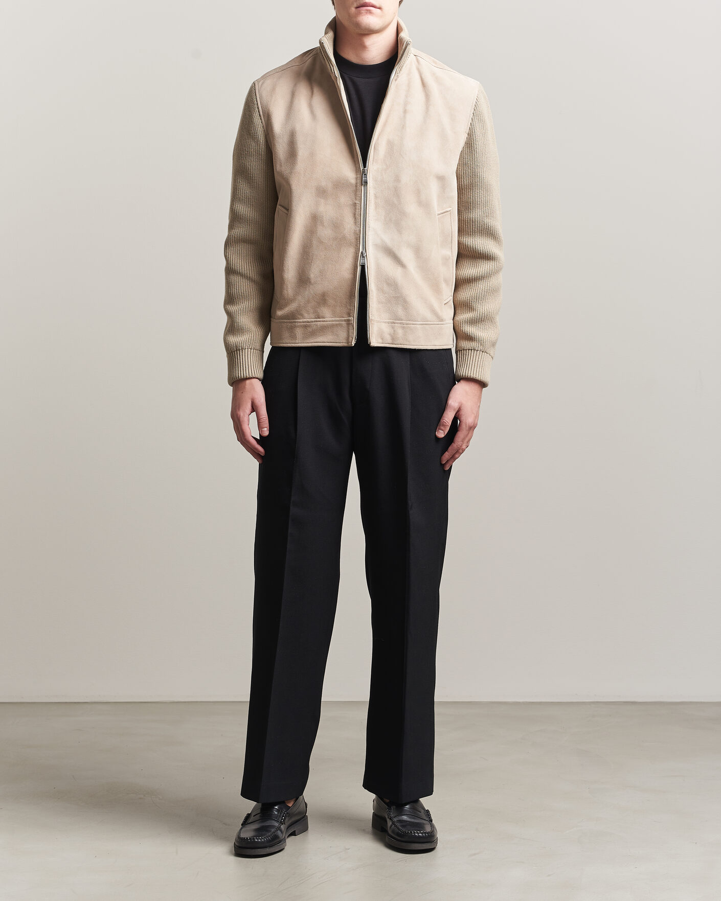 Mies | Takit | BOSS BLACK | Maven Suede Hybrid Jacket Open White