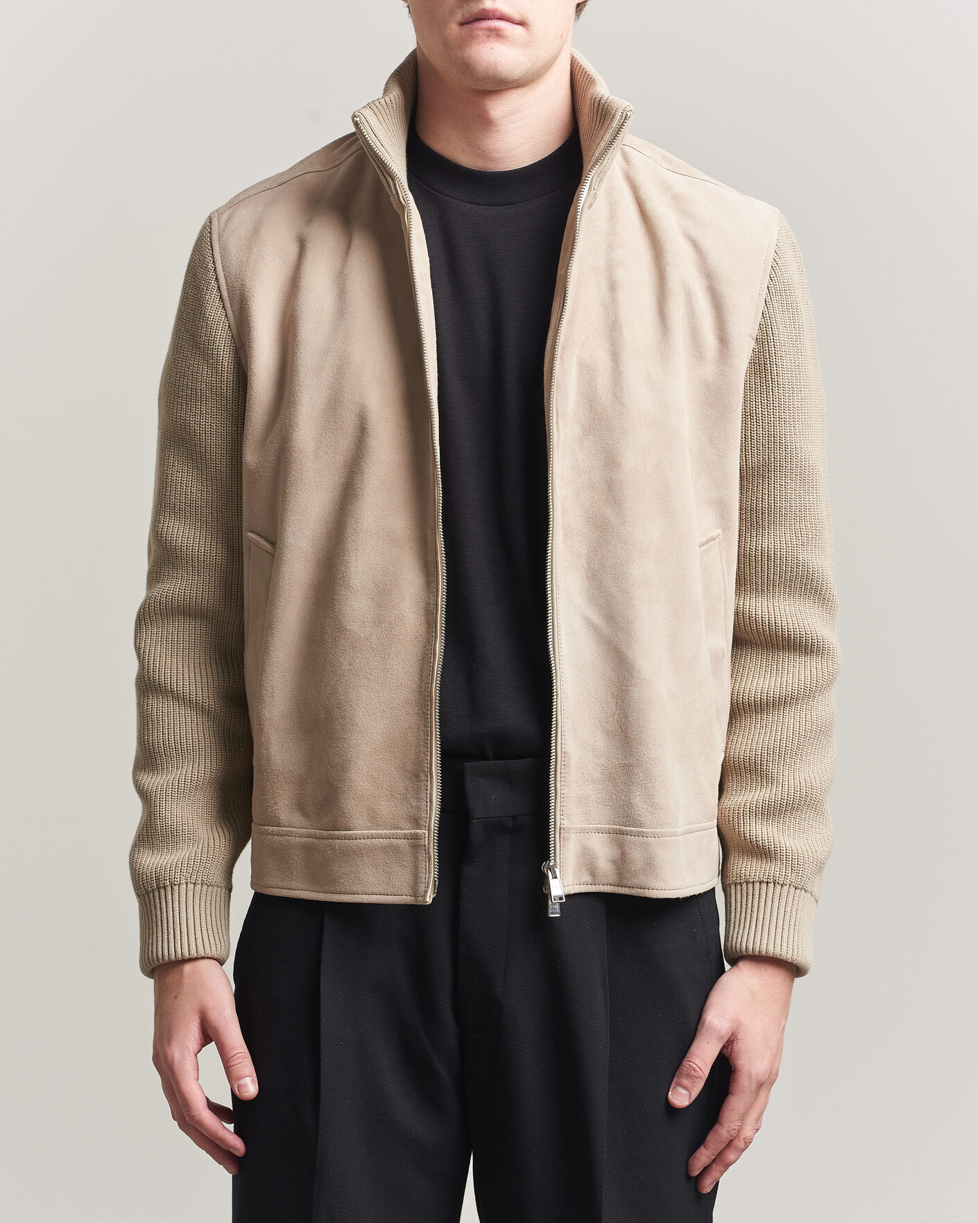 Mies | Takit | BOSS BLACK | Maven Suede Hybrid Jacket Open White