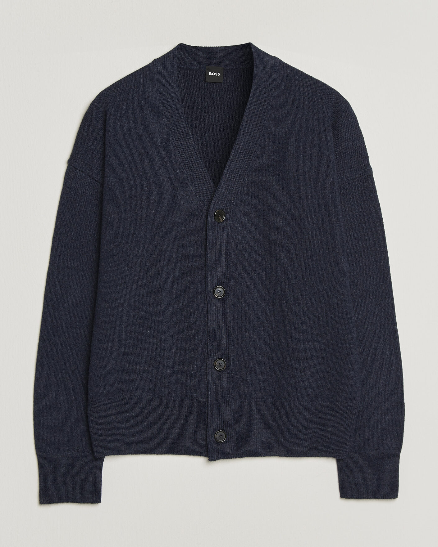 Mies | Puserot | BOSS BLACK | Ucone Wool Knitted Cardigan Dark Blue