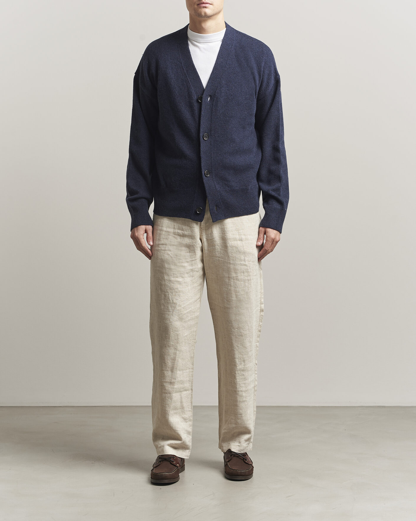Mies | Puserot | BOSS BLACK | Ucone Wool Knitted Cardigan Dark Blue