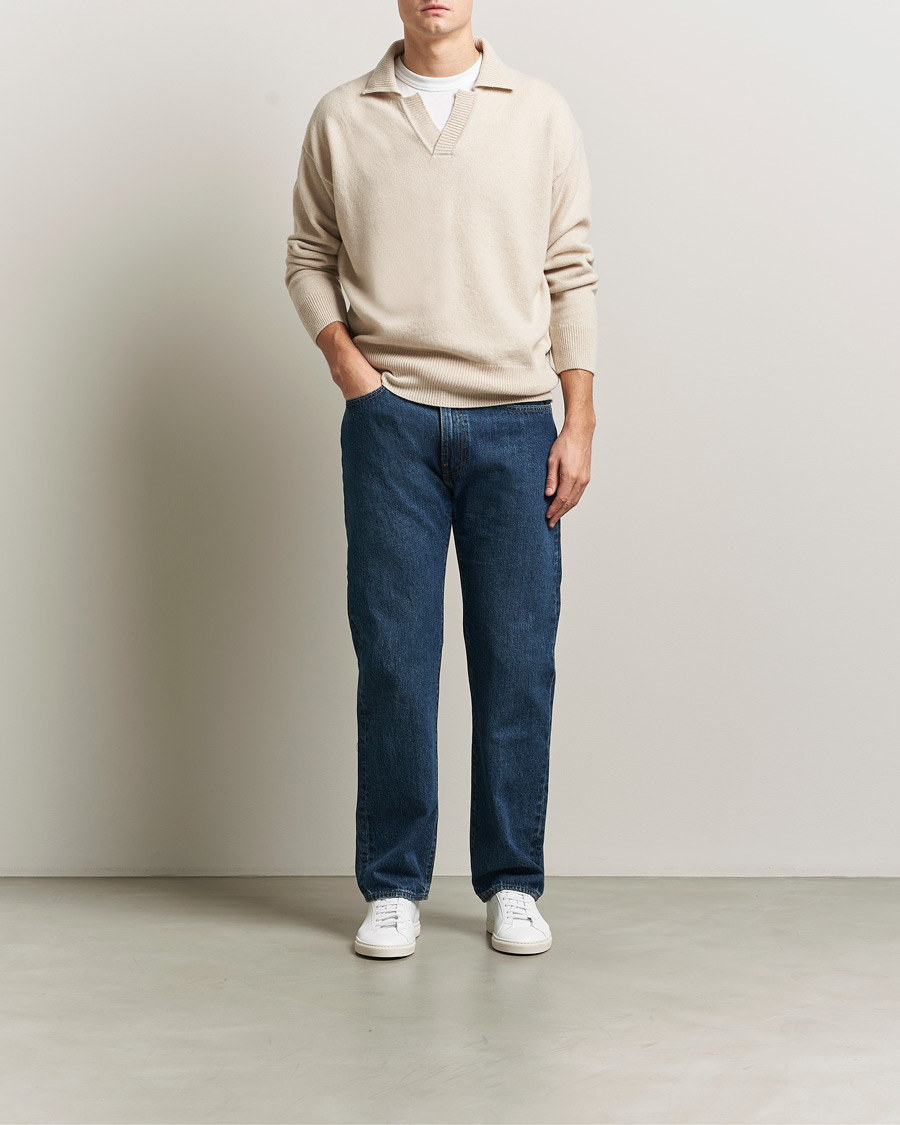 Mies | Puserot | BOSS BLACK | Ucari Wool Knitted Polo Open White