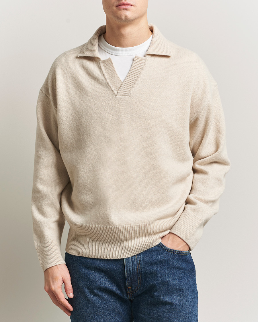 Mies | Puserot | BOSS BLACK | Ucari Wool Knitted Polo Open White