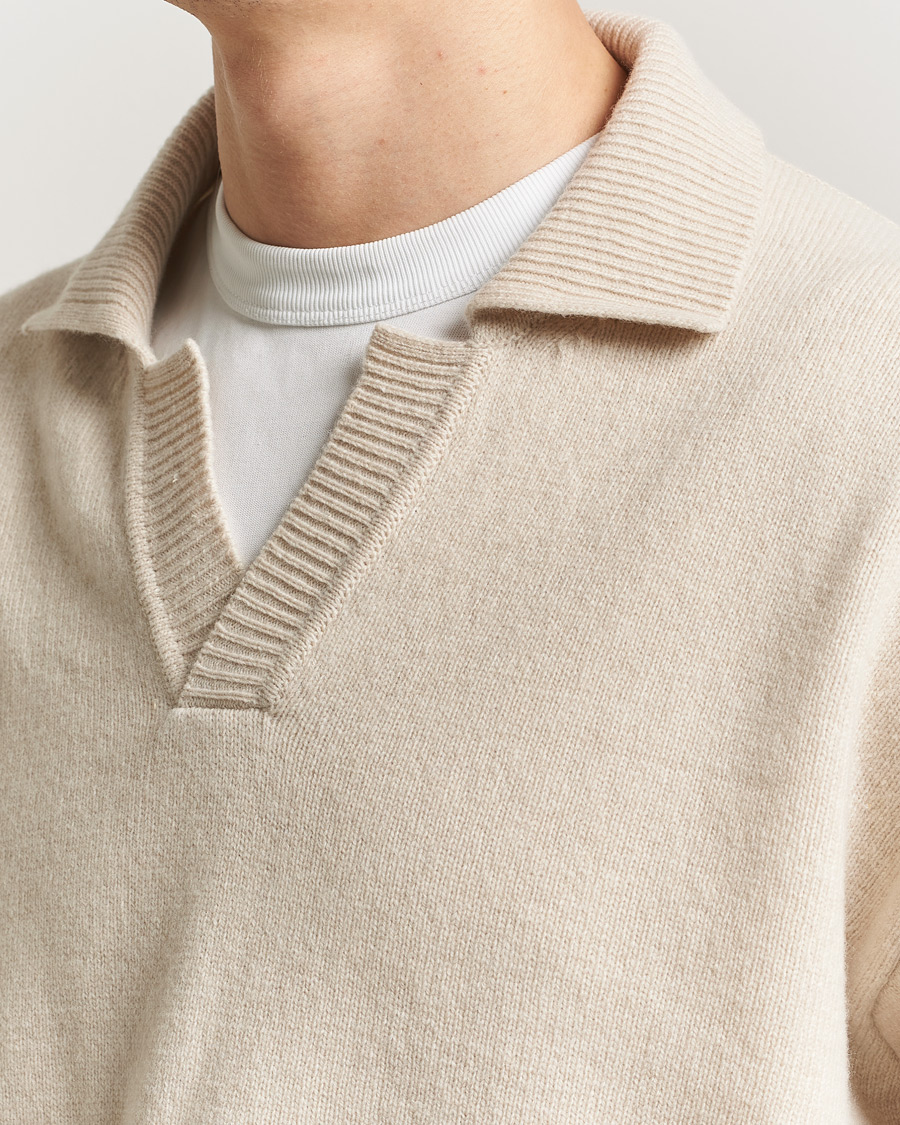 Mies | Puserot | BOSS BLACK | Ucari Wool Knitted Polo Open White