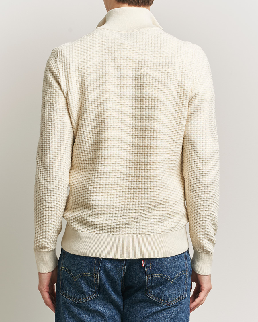 Mies | Puserot | BOSS BLACK | Ulicio Structured Knitted Half Zip Open White