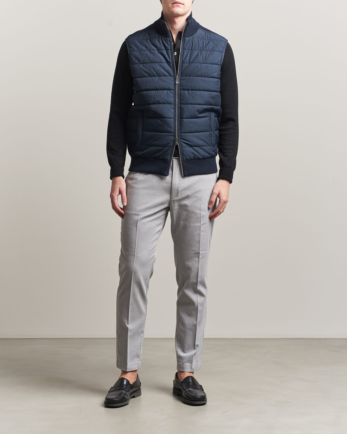 Mies | Ulkoliivit | BOSS BLACK | Urwin Cotton/Wool Vest Dark Blue