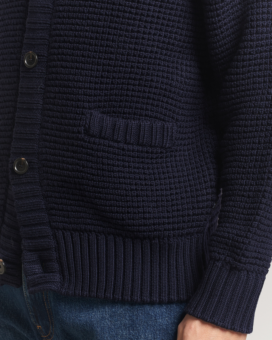 Mies | Puserot | BOSS BLACK | Ulivi Heavy Knitted Cardigan Dark Blue