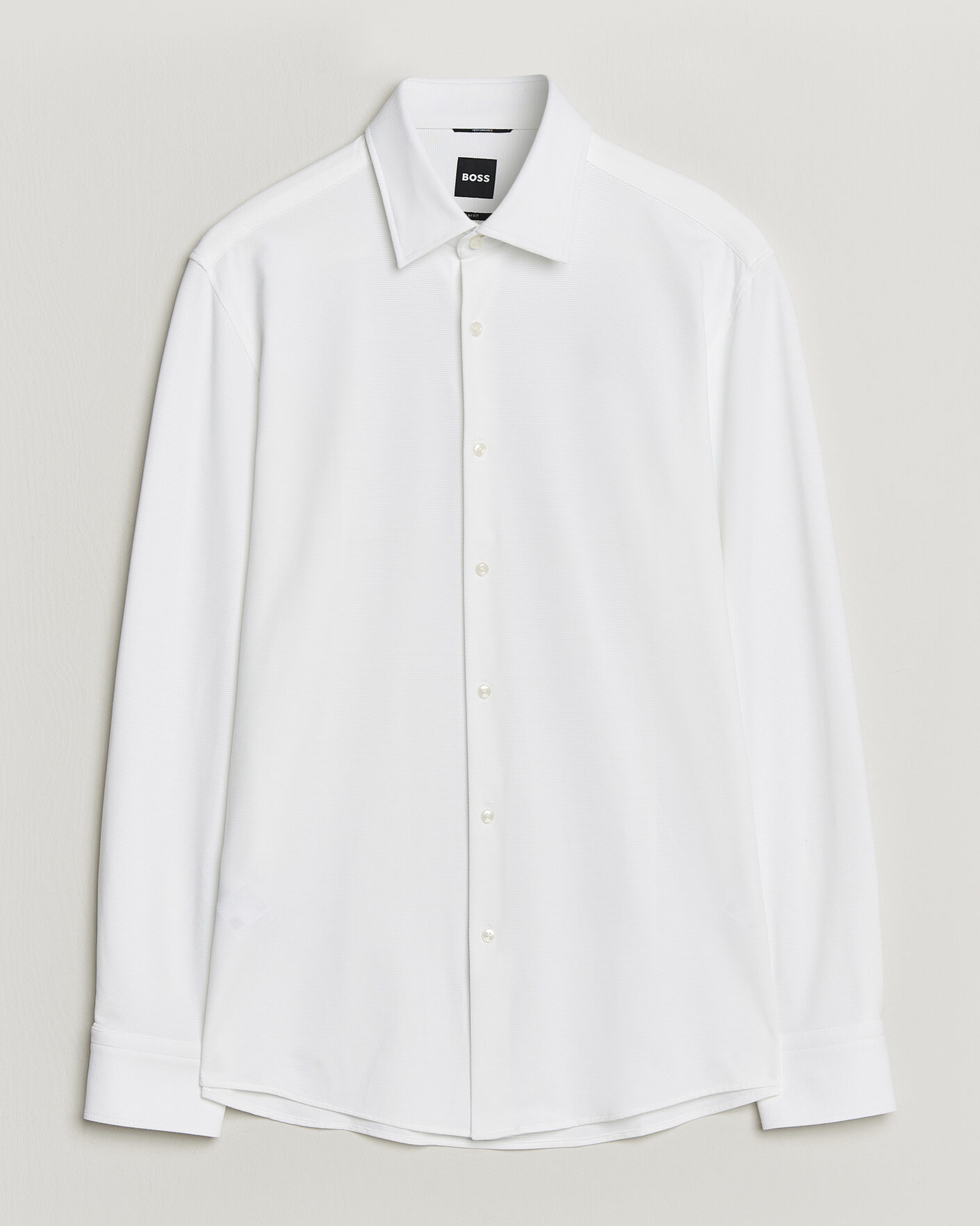 Mies | Kauluspaidat | BOSS BLACK | Hank Structured Jersey Shirt White