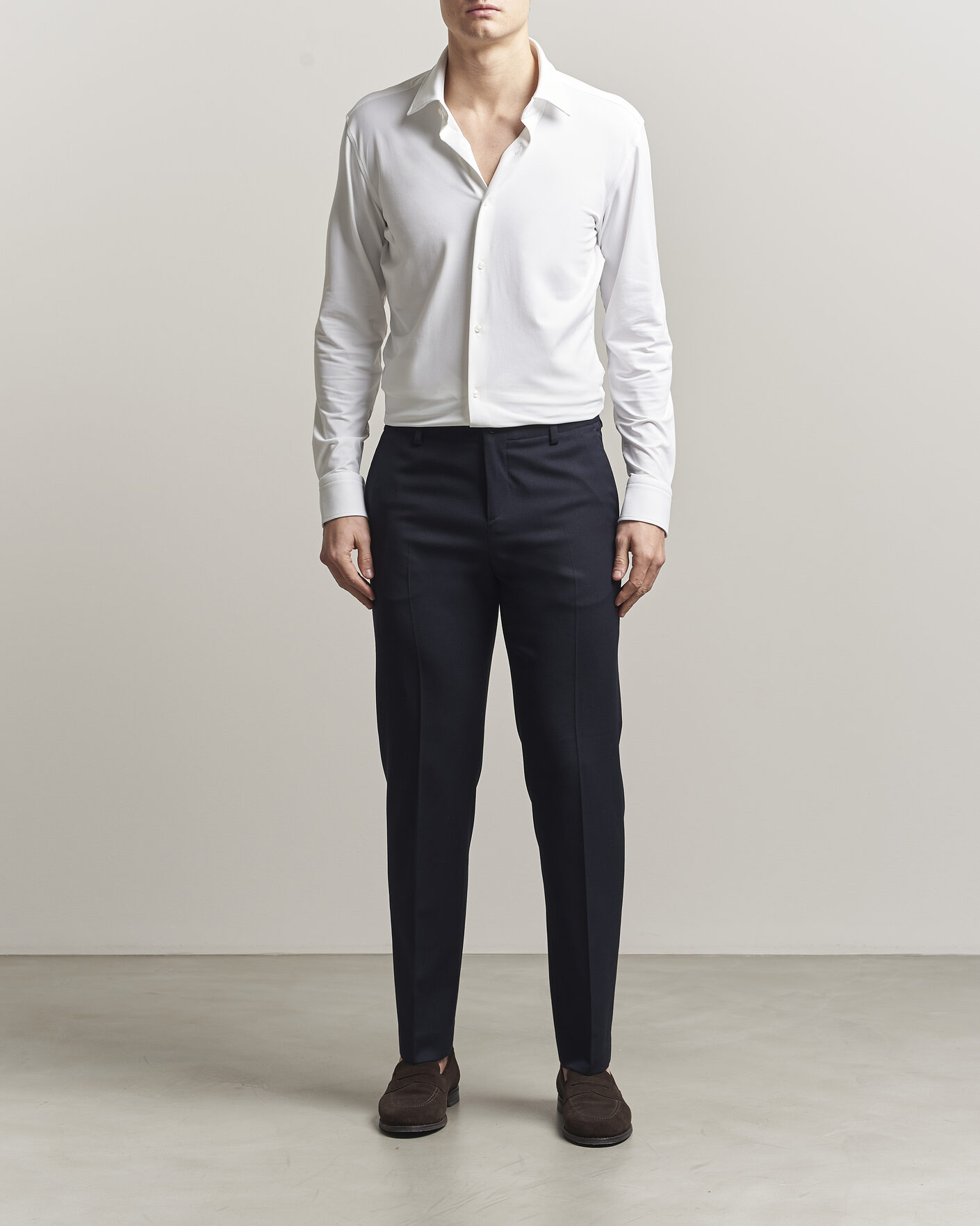 Mies | Kauluspaidat | BOSS BLACK | Hank Structured Jersey Shirt White