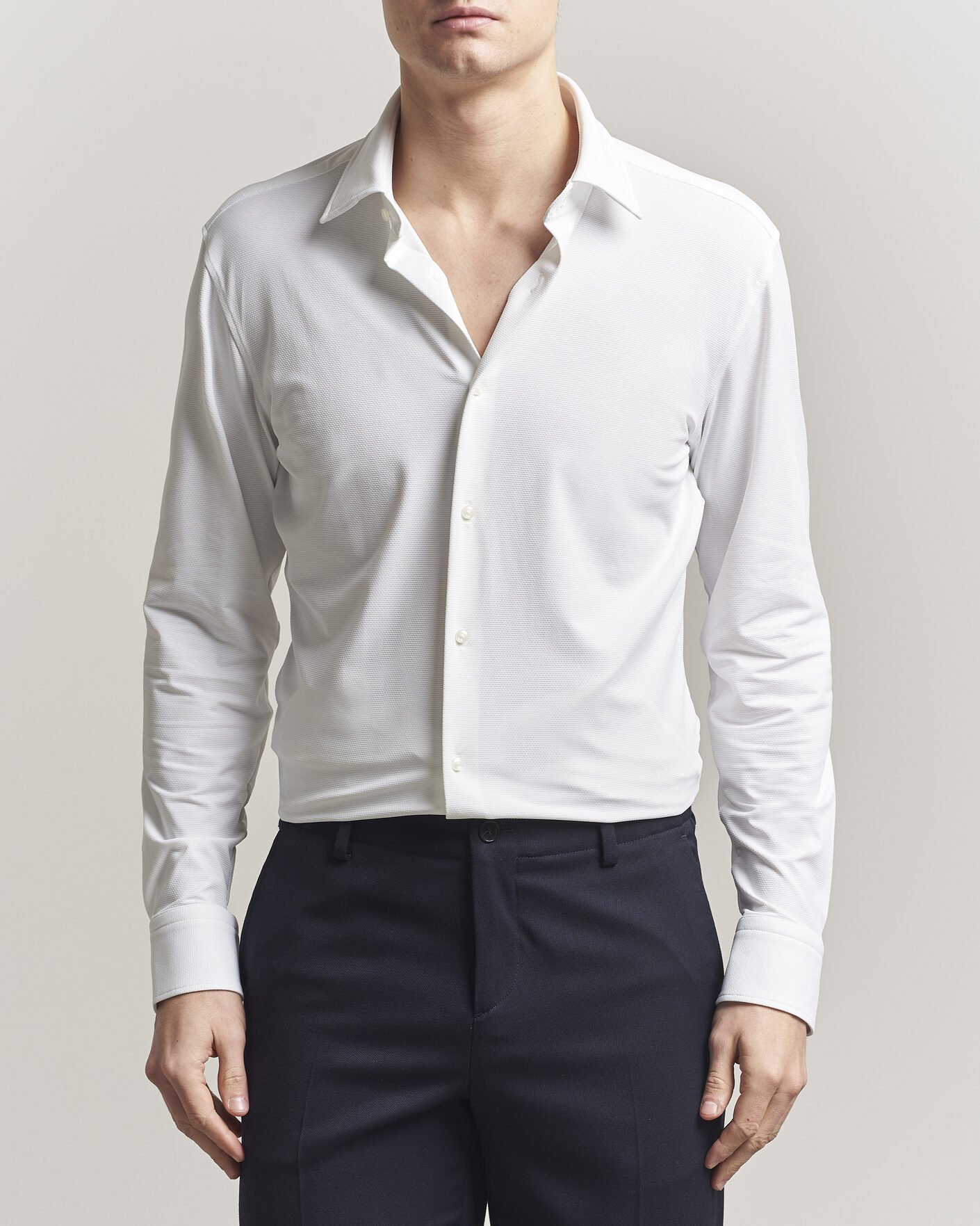 Mies | Kauluspaidat | BOSS BLACK | Hank Structured Jersey Shirt White