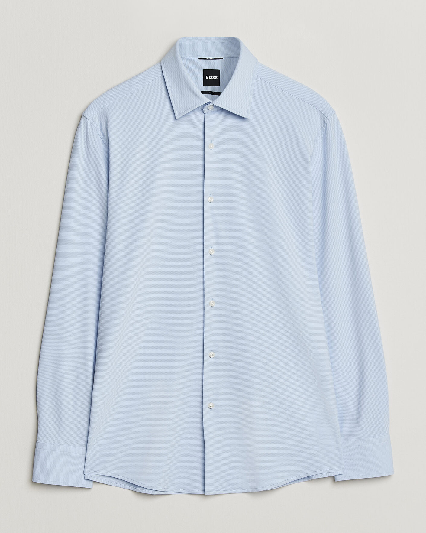 Mies | Kauluspaidat | BOSS BLACK | Hank Structured Jersey Shirt Light Blue
