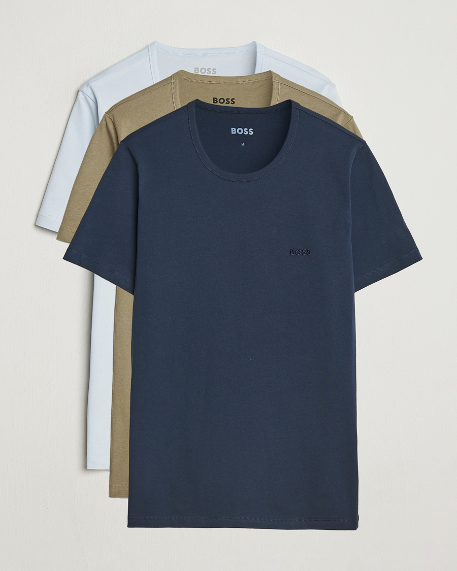 Mies | T-paidat | BOSS BLACK | 3-Pack Crew Neck T-Shirt Green/Blue/Navy