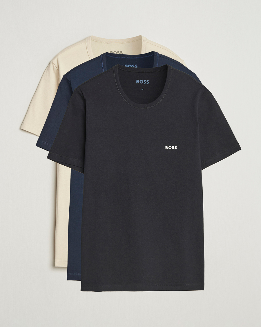 Mies | T-paidat | BOSS BLACK | 3-Pack Crew Neck T-Shirt Beige/Navy/Black