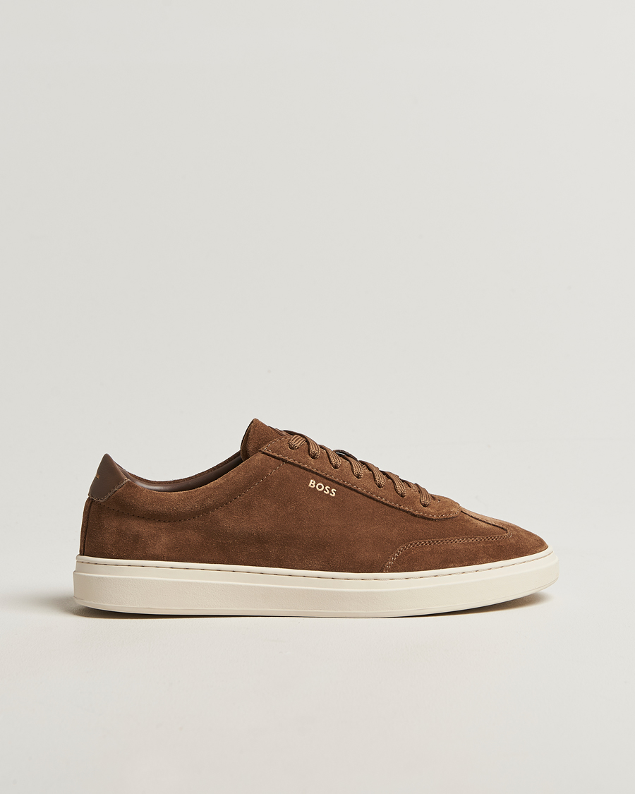 Mies | Tennarit | BOSS BLACK | Kieran Suede Sneaker Medium Beige