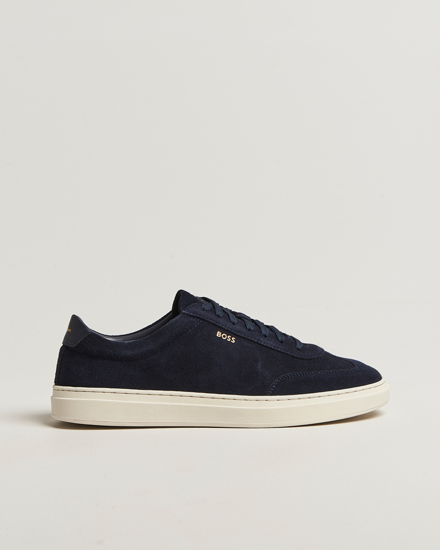 Mies | Tennarit | BOSS BLACK | Kieran Suede Sneaker Dark Blue