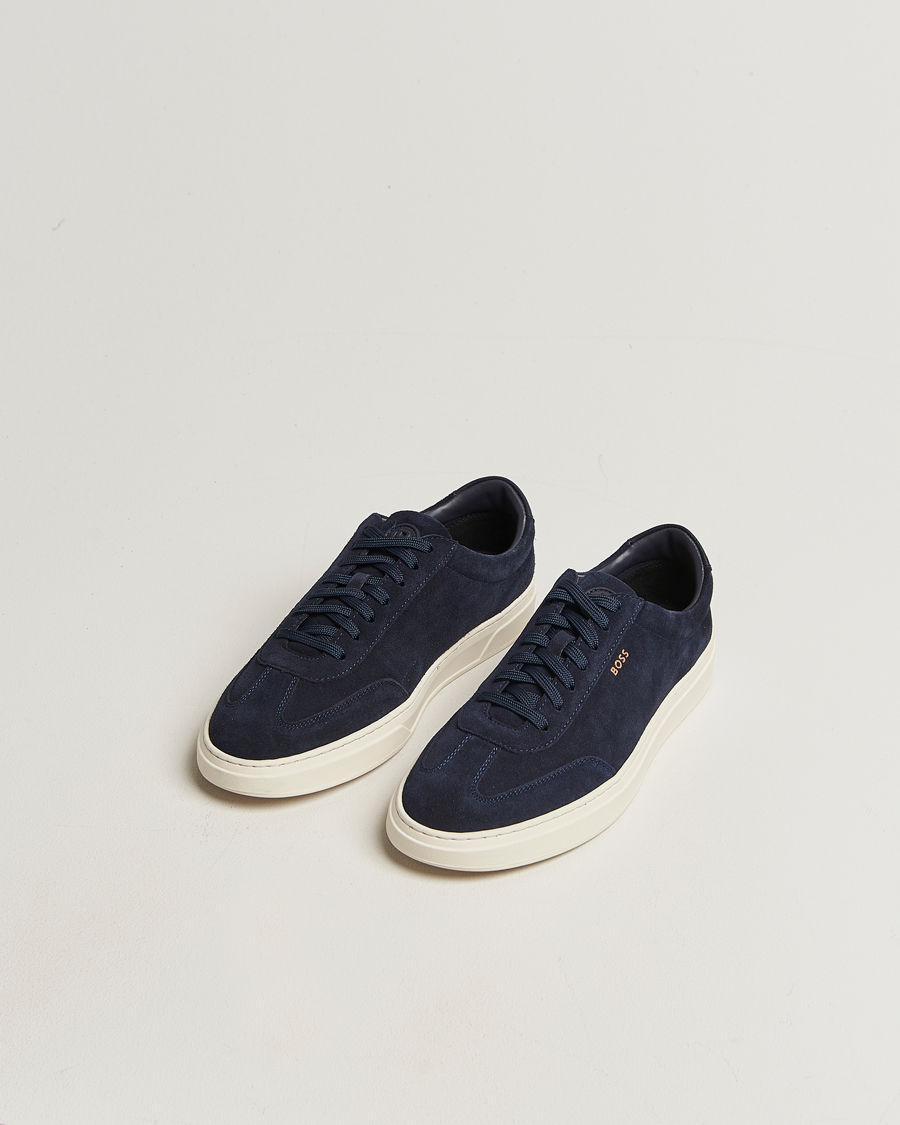 Mies | Tennarit | BOSS BLACK | Kieran Suede Sneaker Dark Blue