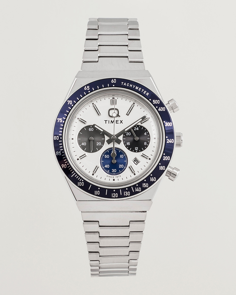 Mies | Timex Q Chronograph Tonal Sub Dials 40mm White Dial | Timex | Q Chronograph Tonal Sub Dials 40mm White Dial