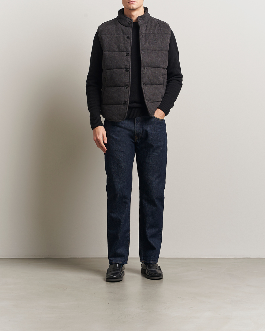 Mies | Ulkoliivit | Polo Ralph Lauren | Knitted Herringbone Vest Dark Charcoal Heather