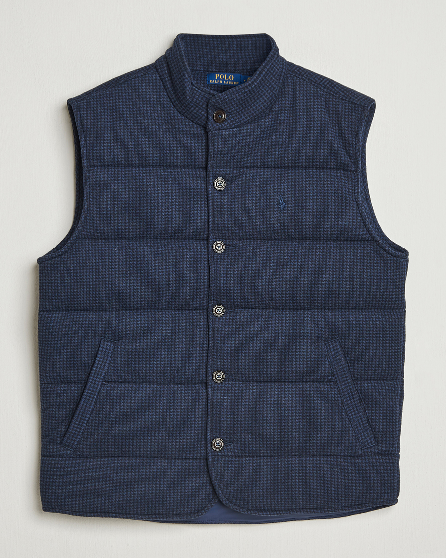 Mies | Ulkoliivit | Polo Ralph Lauren | Knitted Dogtooth Vest Winter Navy Heather